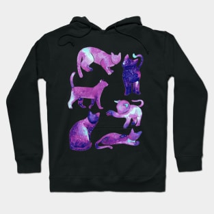 Galaxy Cats Pattern - Pink & Purple Hoodie